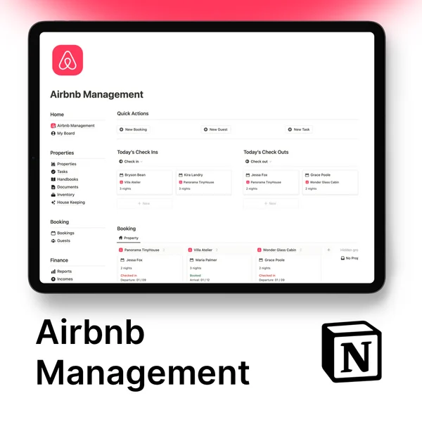 Airbnb Management Notion Template