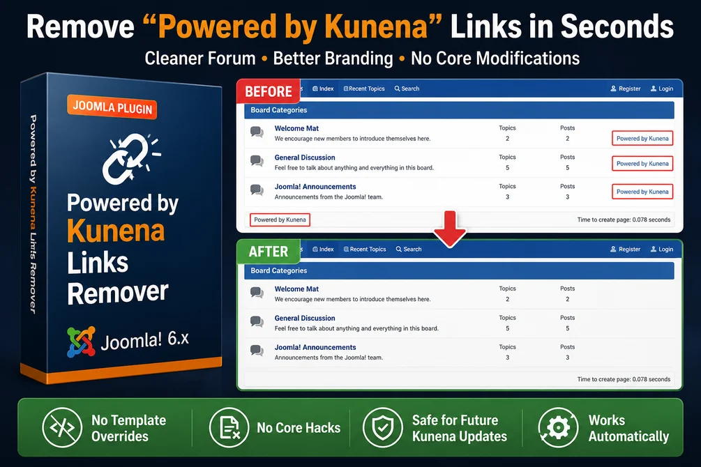 Remove Powered By Kunena Links - image 1