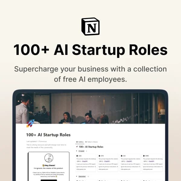 100+ Startup Roles Prompt Templates