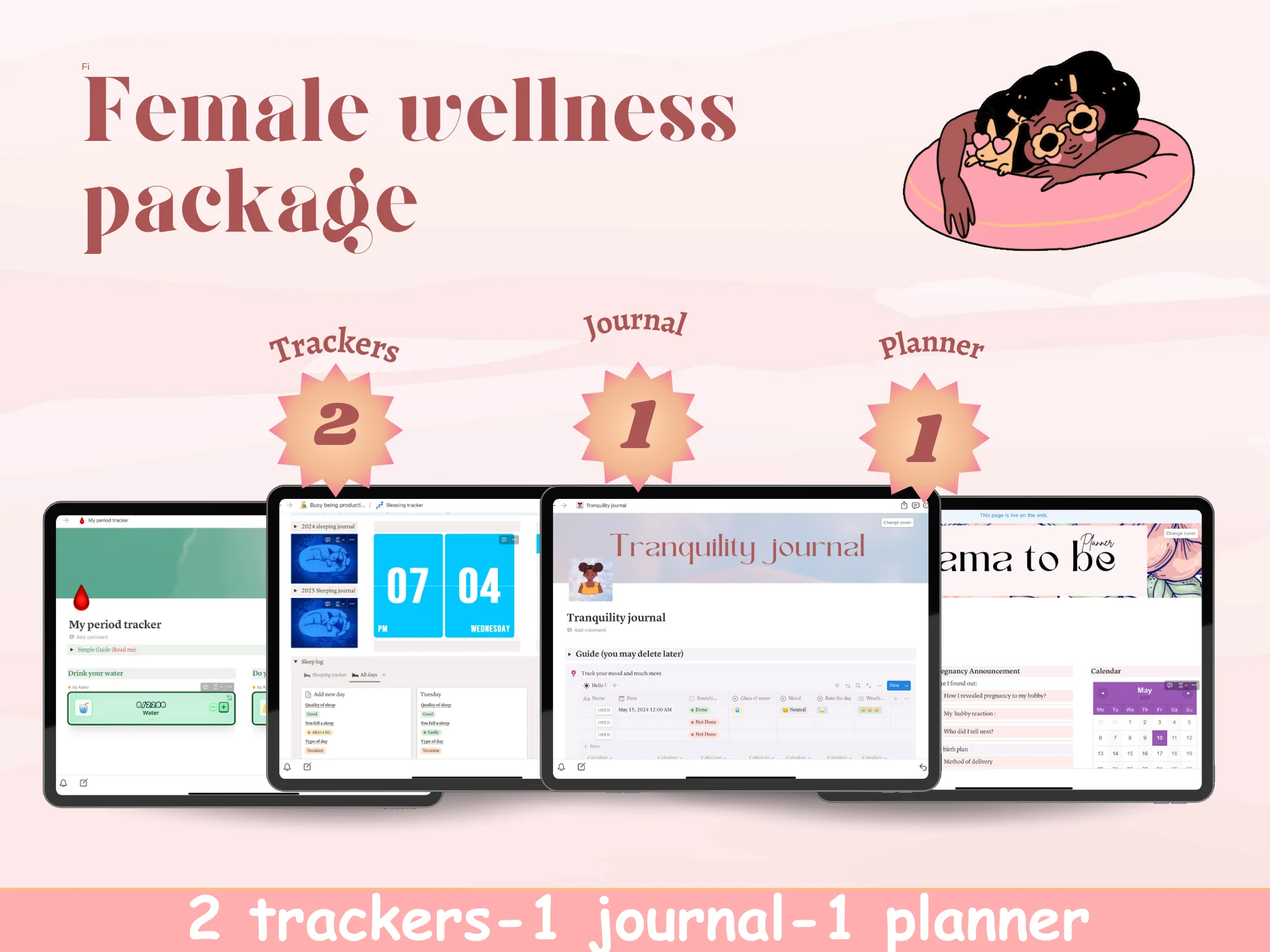 Female wellness notion bundle