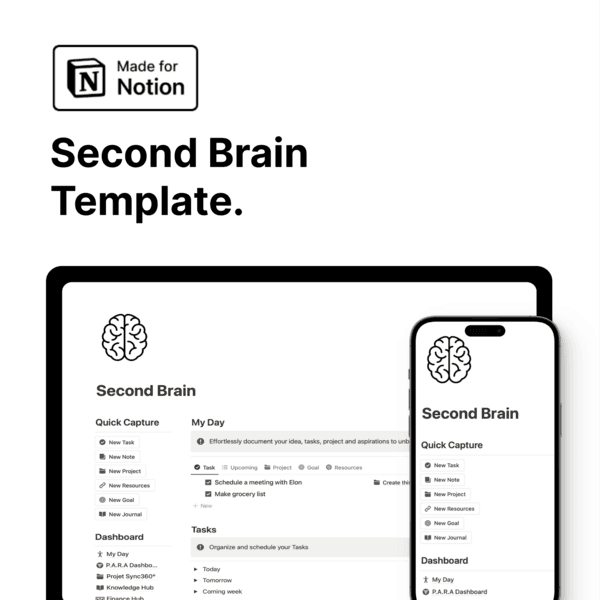 Second Brain Template with notion