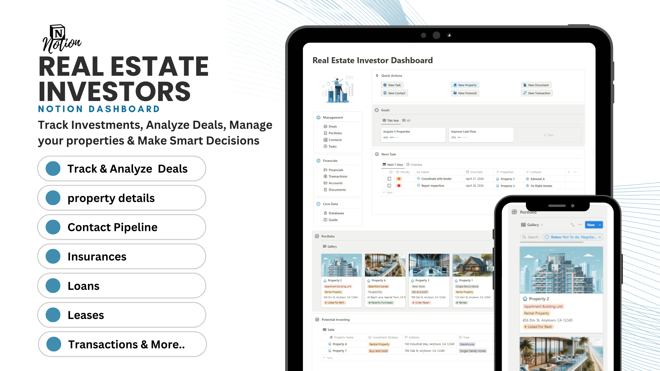 Notion Dashboard For Real Estate Investors