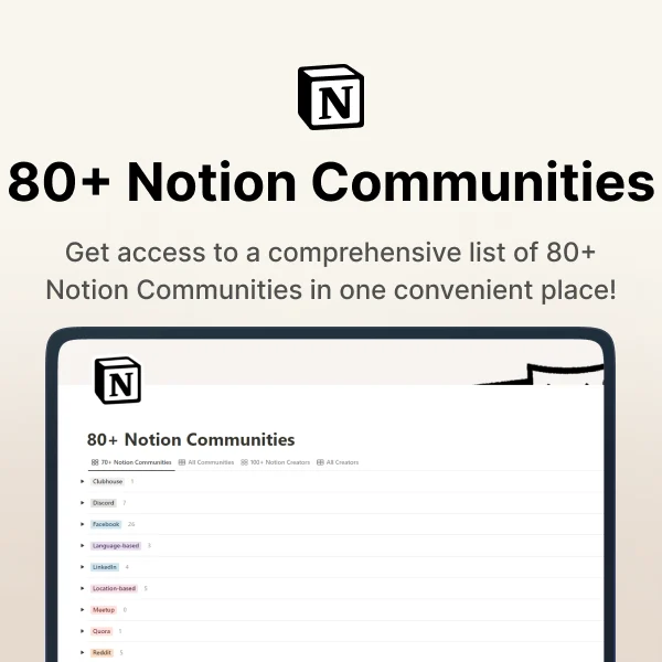 80+ Notion Communities