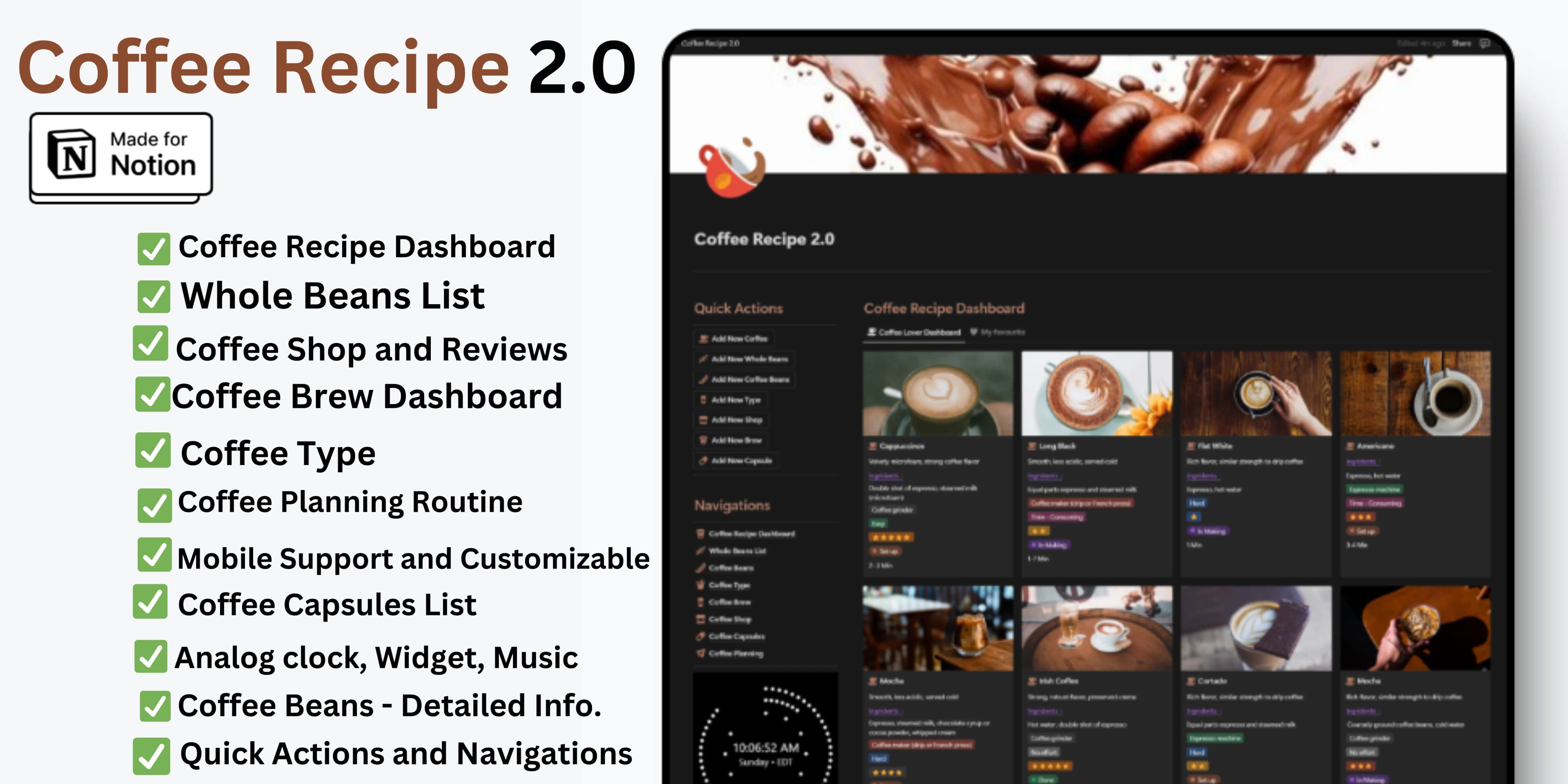 Coffee Recipe Dashboard