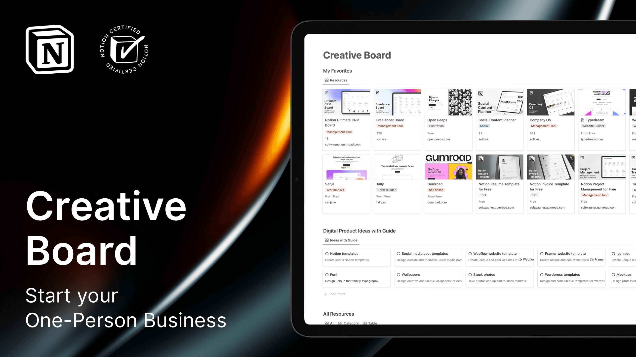 Creative Board, +200 Resources, 50 Product Ideas with Guide - image 1