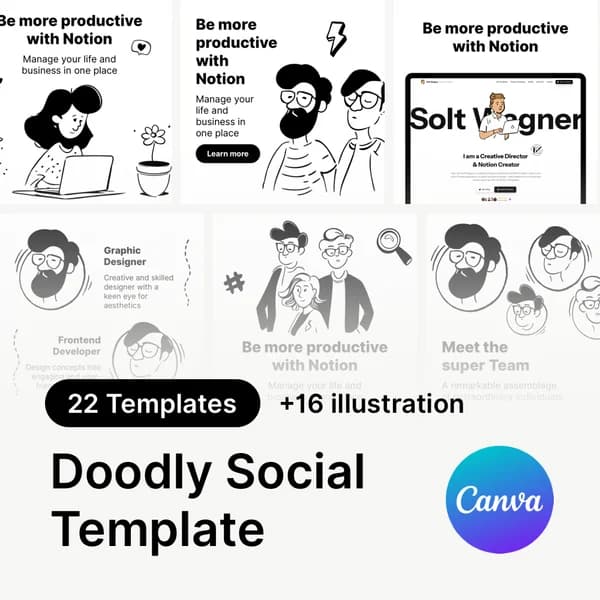 Doodly Social Canva Template