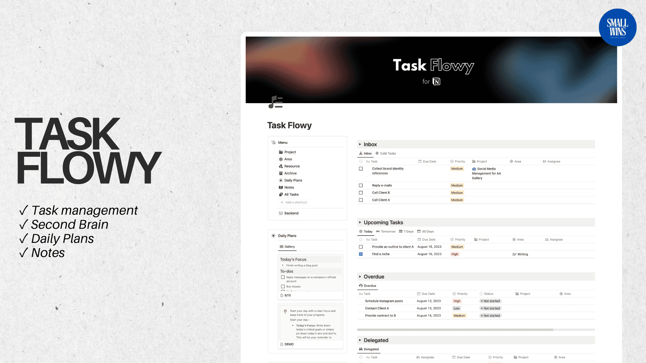 Task Flowy | Second Brain - Notion Template