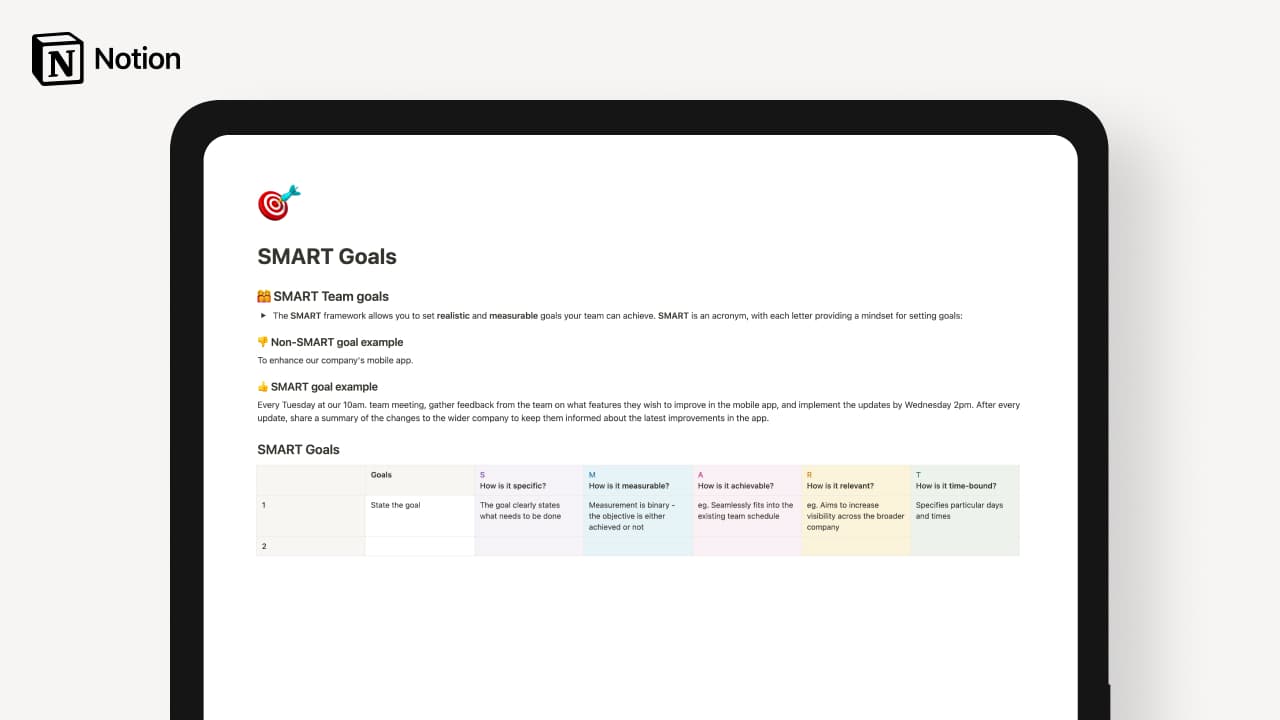 SMART Goals Template - image 1