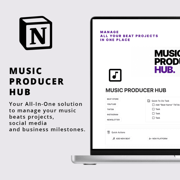 Music Producer Hub - Notion Dashboard For Music Producers