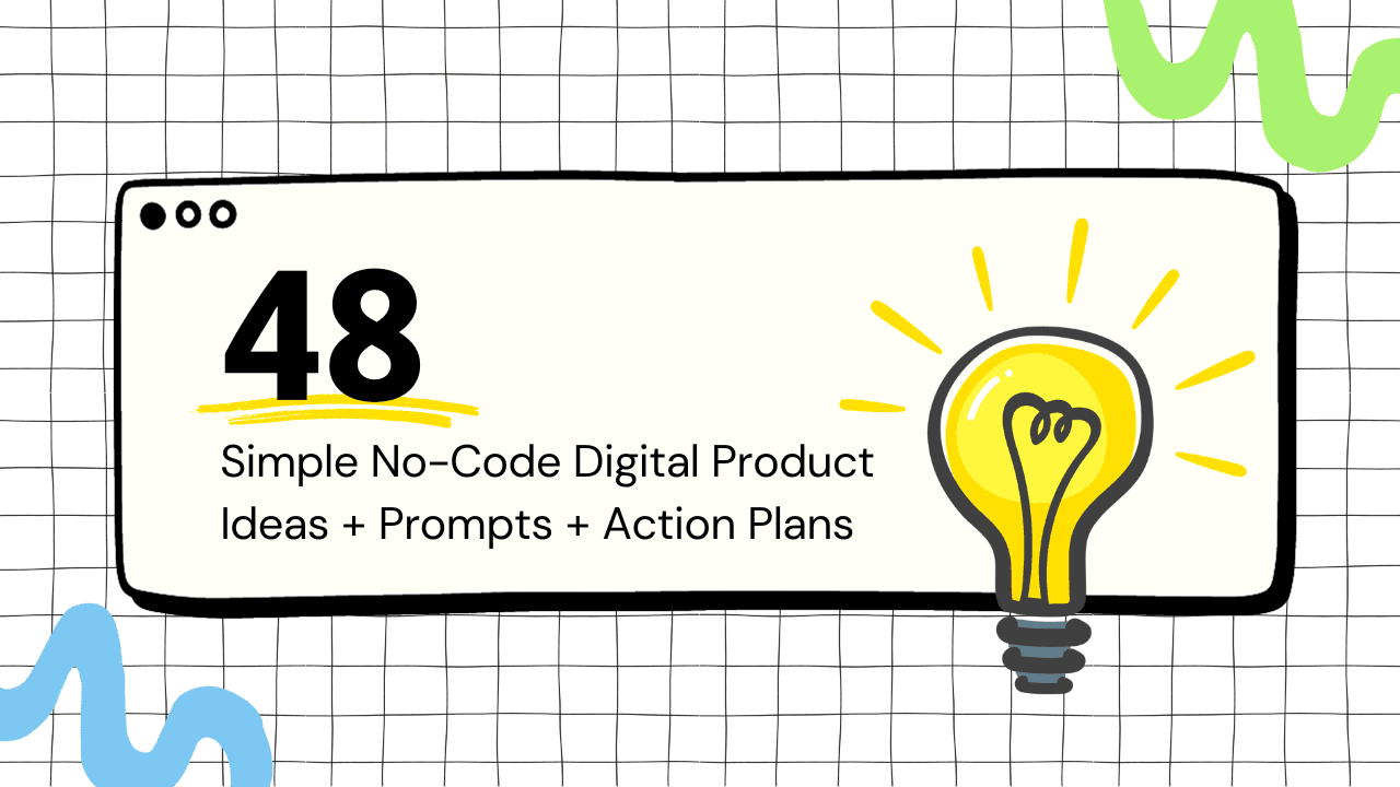 48 Simple No-Code Digital Product Ideas + Prompts + Action Plans - image 1