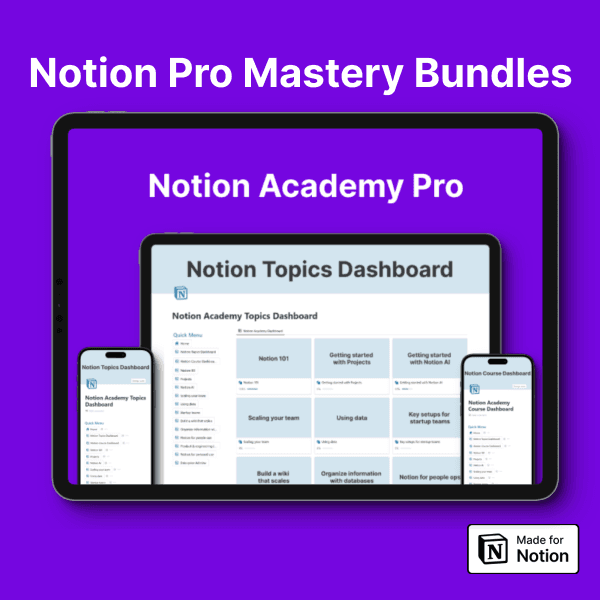 Notion Complete Mastery Pro Bundles