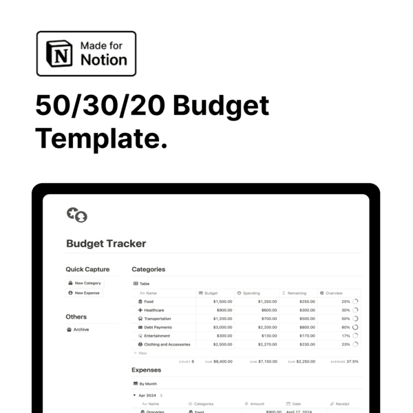 Budget Tracker with notion