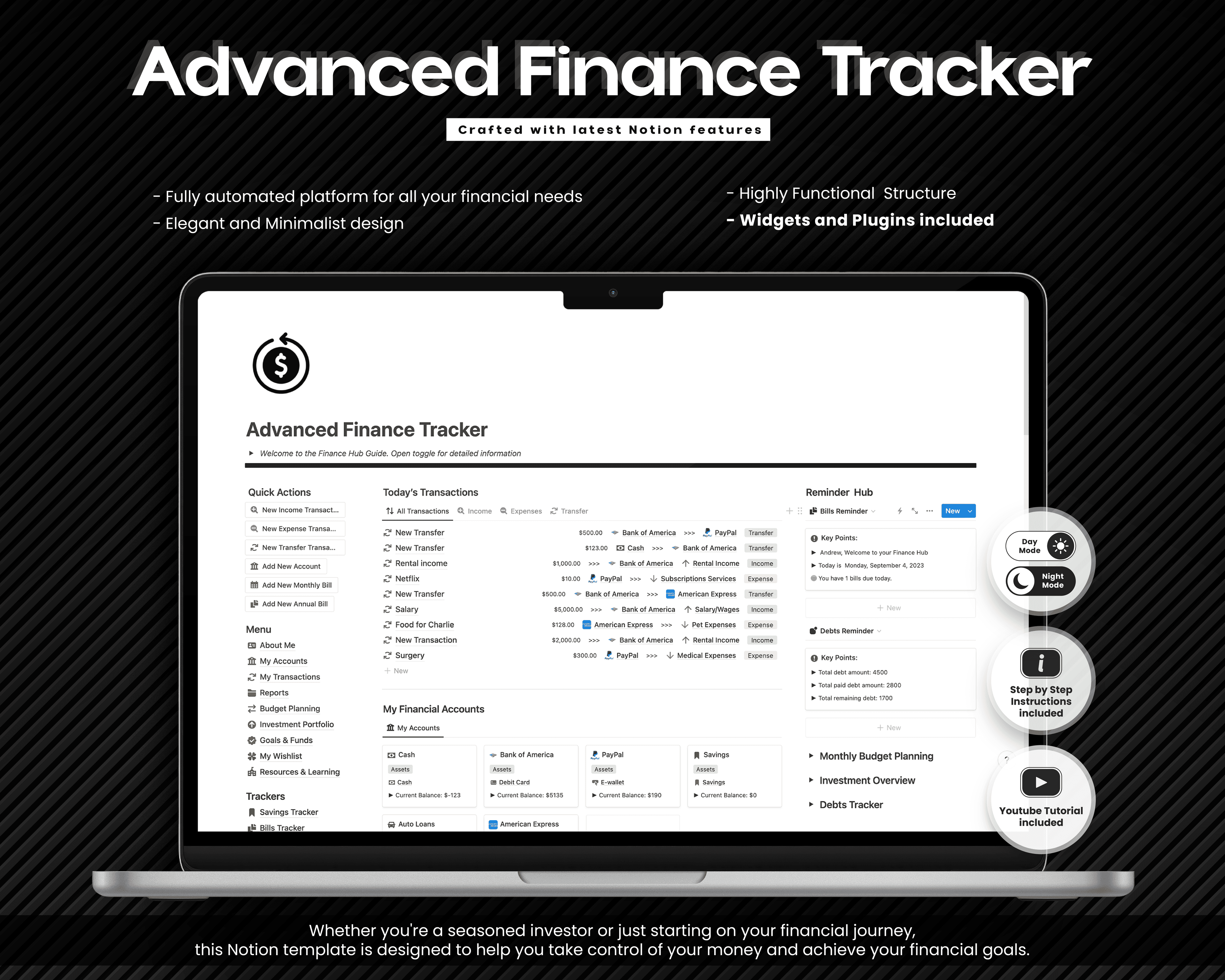 Advanced Finance Tracker Notion Template - image 1