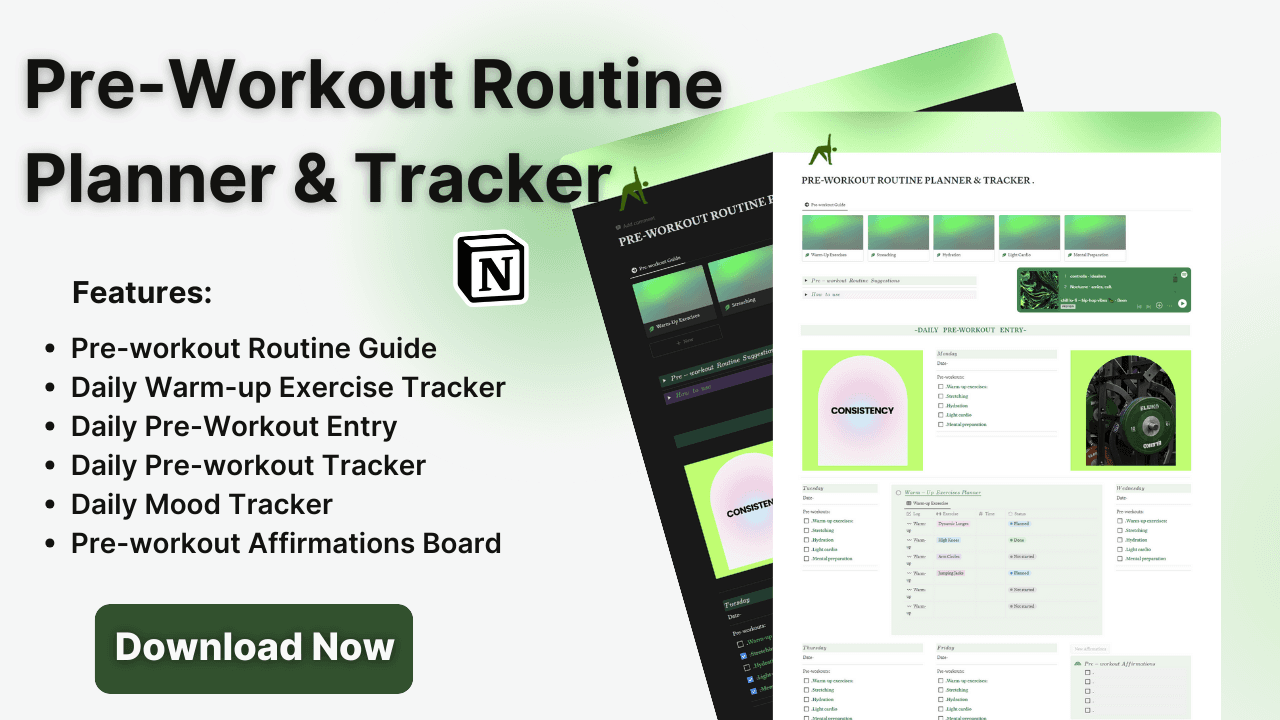 Pre-workout Routine Planner and Tracker - image 1