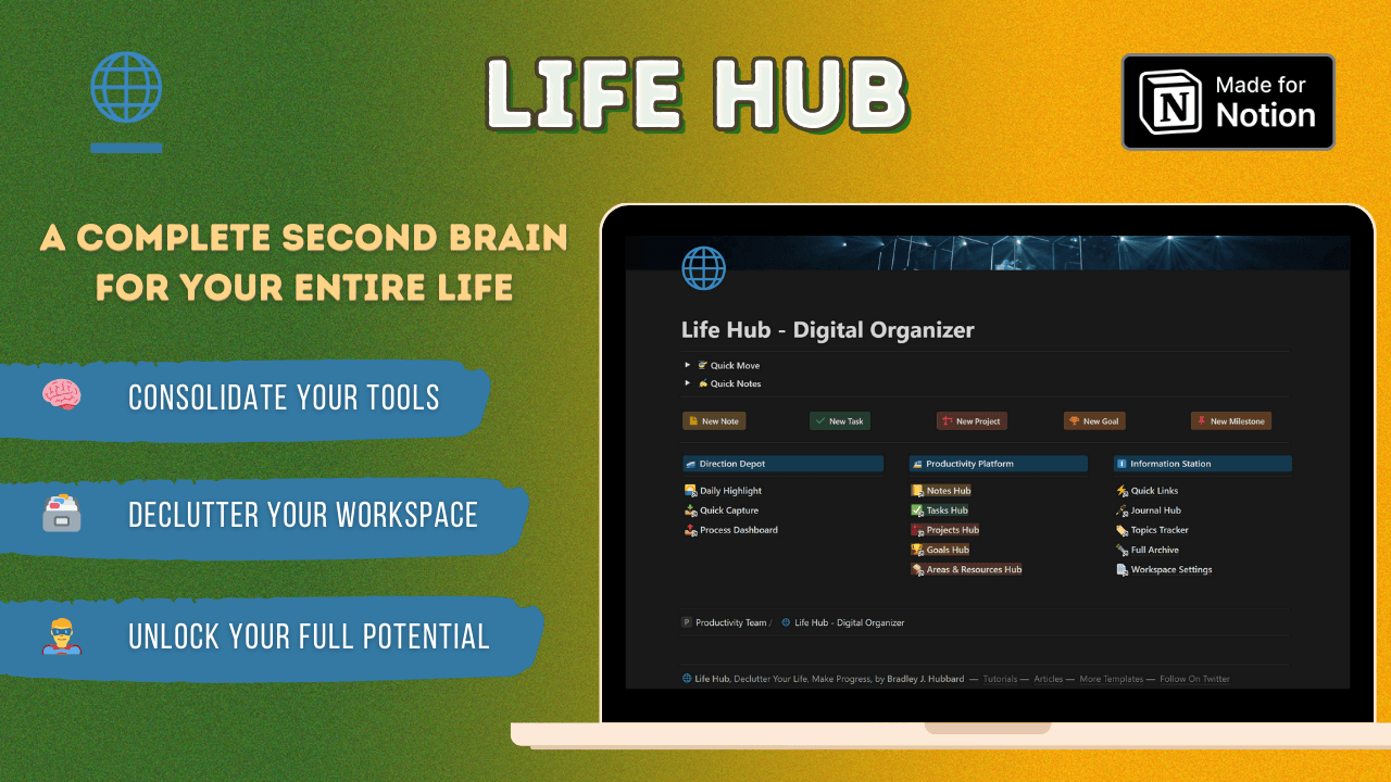 🌐 Life Hub - Complete Notion Organizer