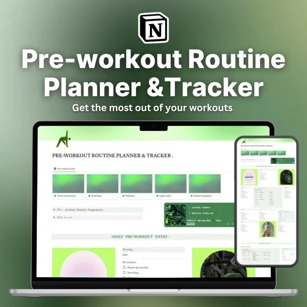 Pre-workout Routine Planner and Tracker for Women