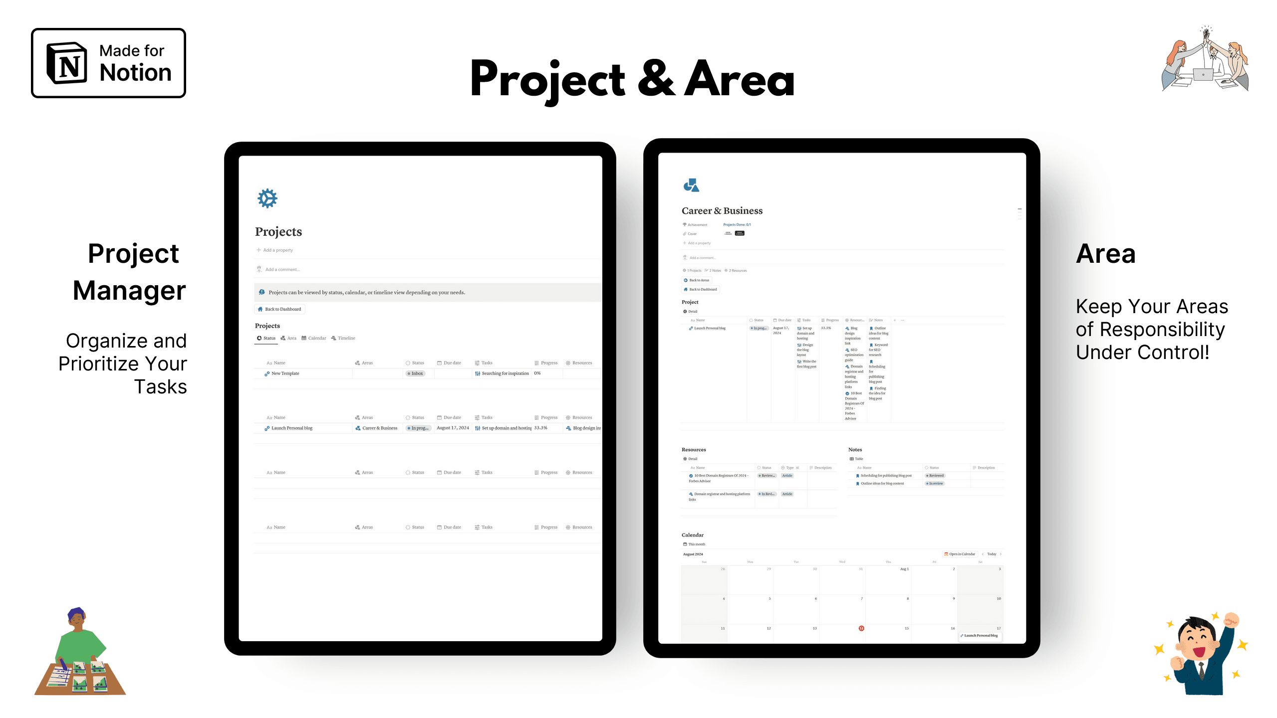 PARA Dashboard Notion template - image 3