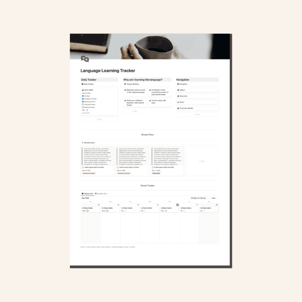 Language Learning Tracker