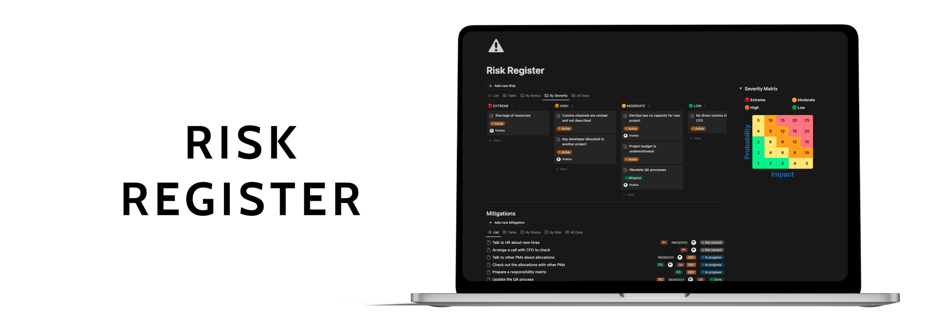 Risk Register - Notion Template - image 1