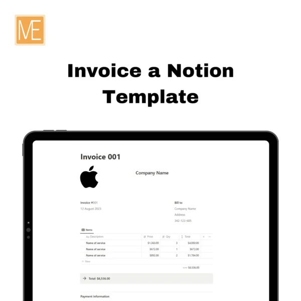 Invoice a Notion Template