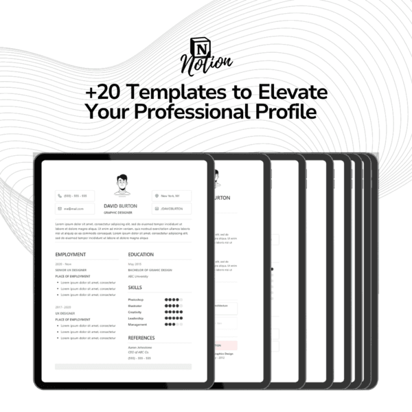 Notion Resume Templates set (x20)
