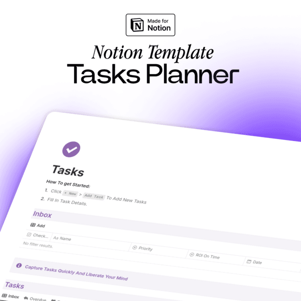 Tasks Planner - Notion Template