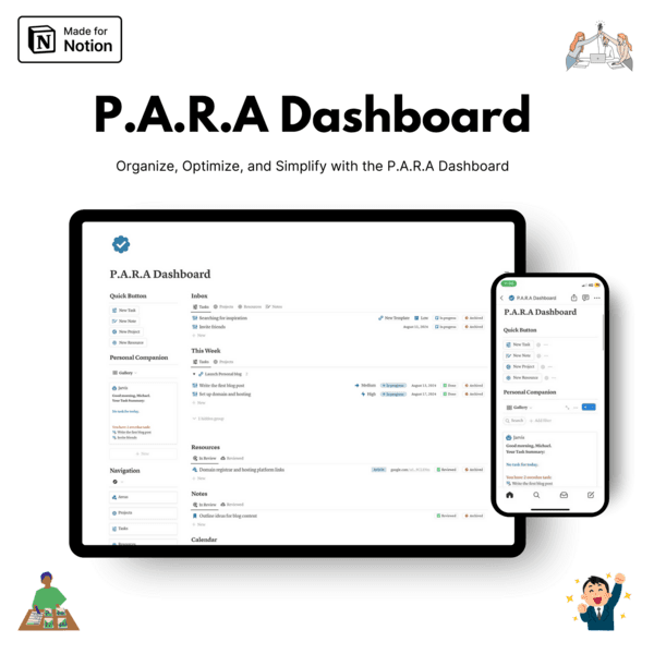 PARA Dashboard Notion template