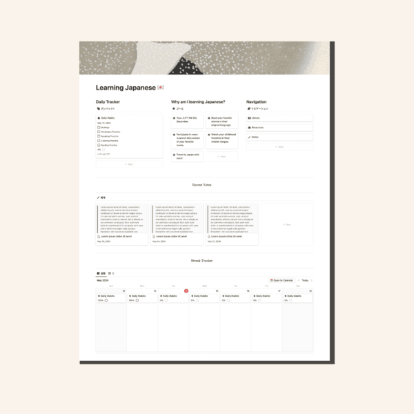 Japanese Learning Tracker