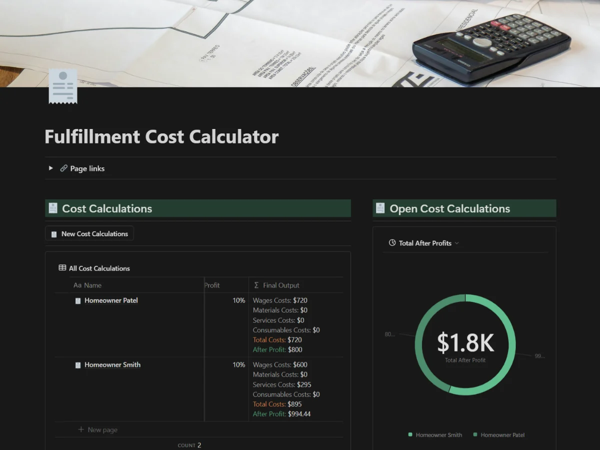 🧾 Fulfillment Cost Calculator