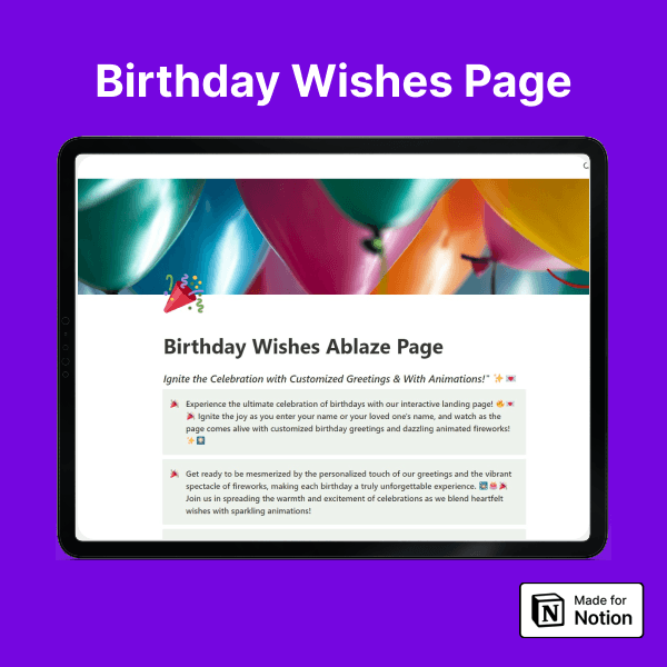 Birthday Wishes Ablaze Pages — GumHunt