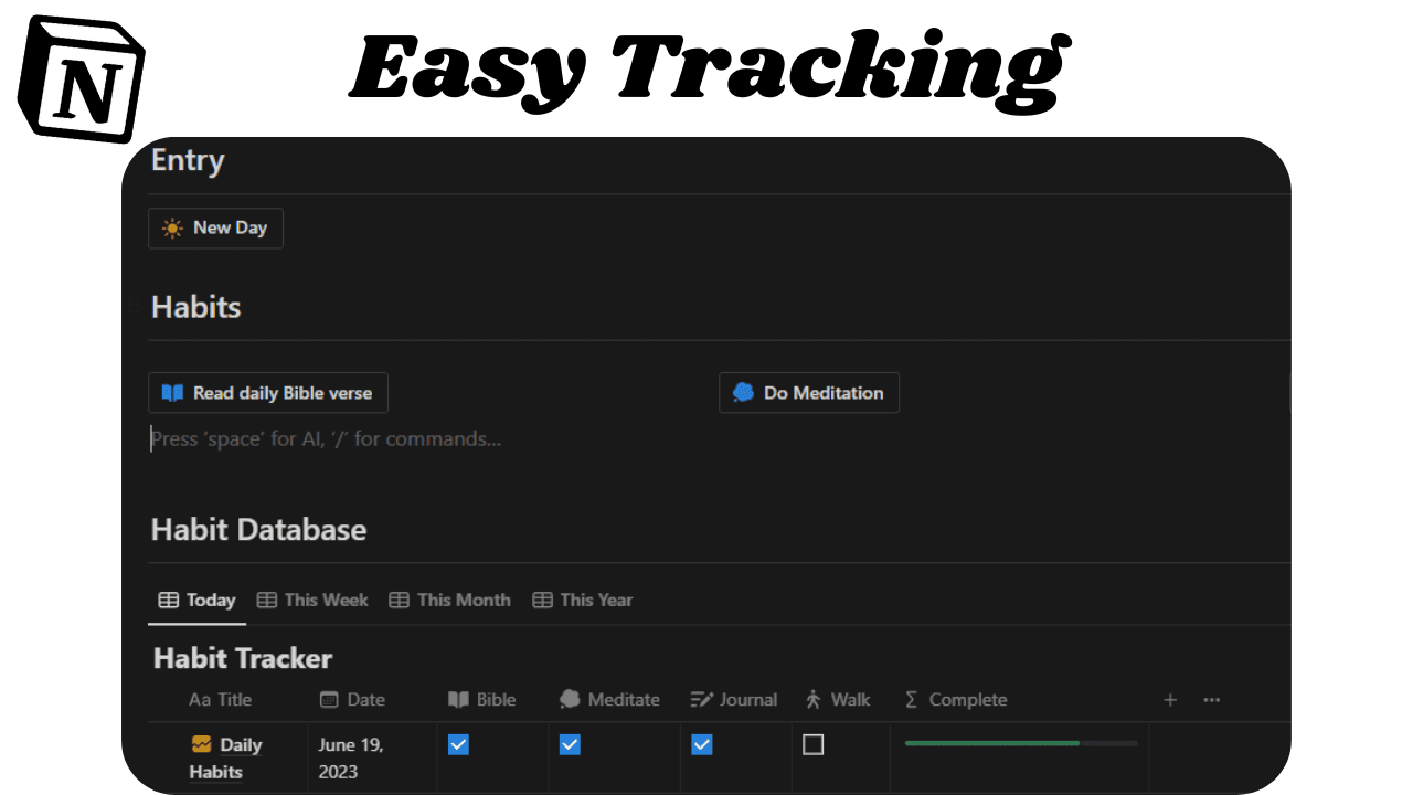 Simple Habit Tracker Notion template - image 2