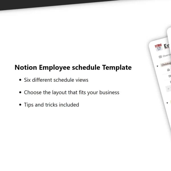 Employee schedule - A Notion Template