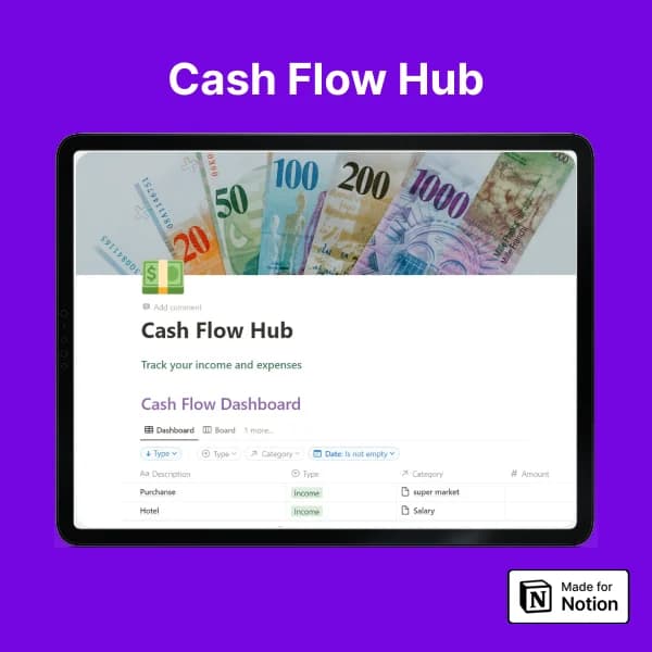 Cash Flow Hub Notion Template