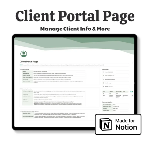 Client Portal Page | Notion Template