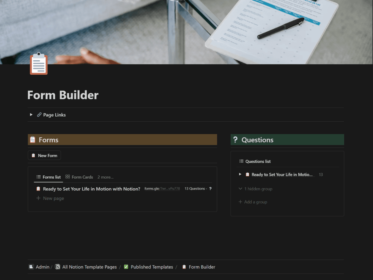 📋 Form Builder - Plan It Out
