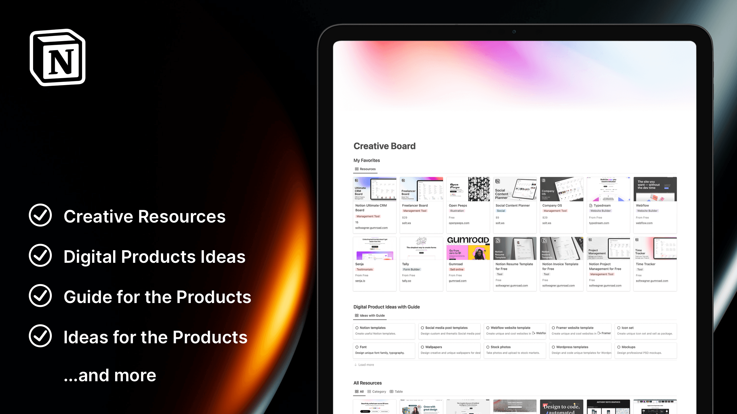 Creative Board, +200 Resources, 50 Product Ideas with Guide - image 2