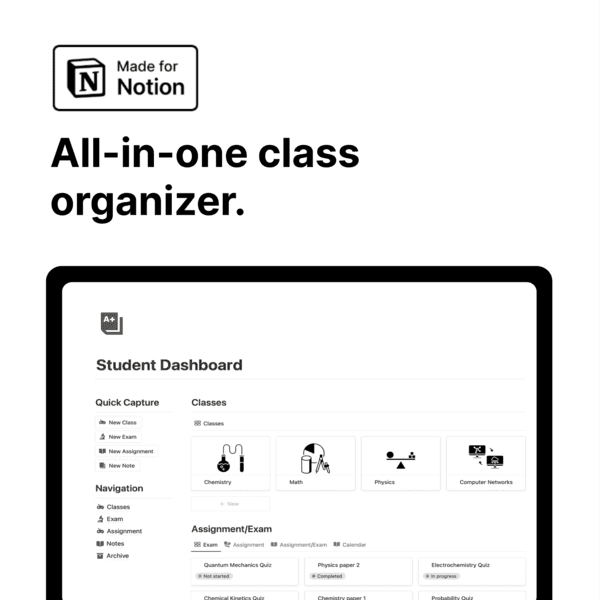 Notion Student Dashboard