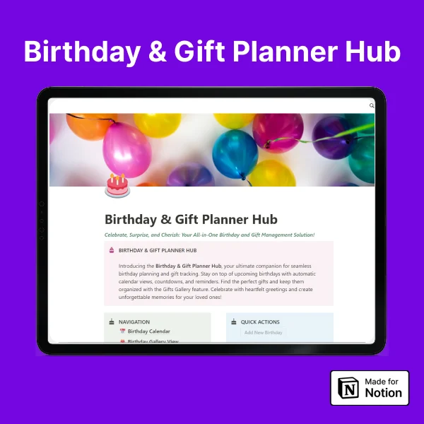 Birthday & Gift Planner Hub