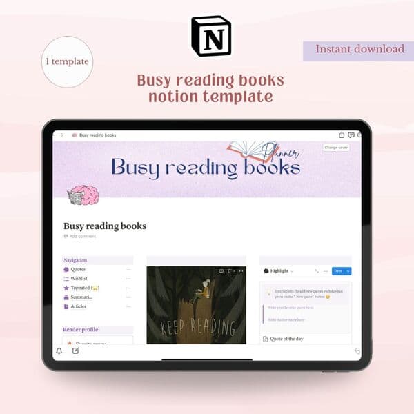 Busy reading books Tracker| Reading planner and tracker