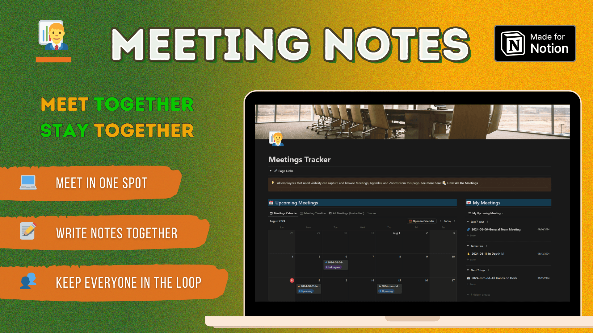 👨‍💼 Meeting Notes Tracker - Notion Meets