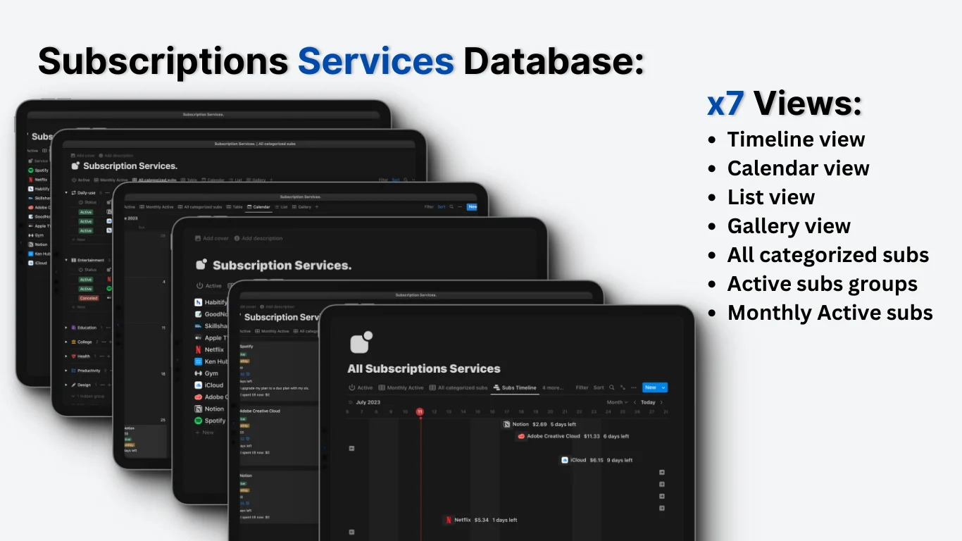 Notion Subscription Tracker Template - image 4