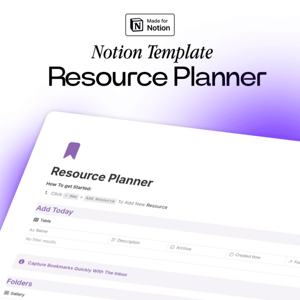 Resource Planner - Notion Template