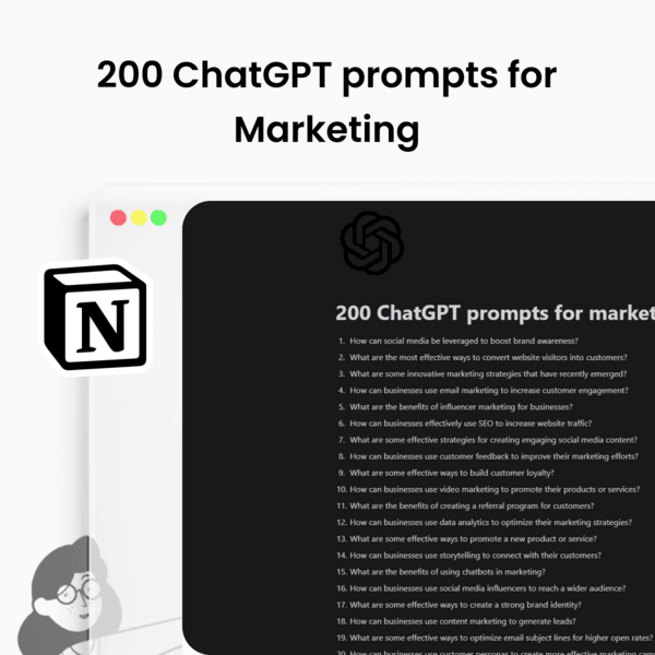 200 ChatGPT 4.0 prompts for Marketing