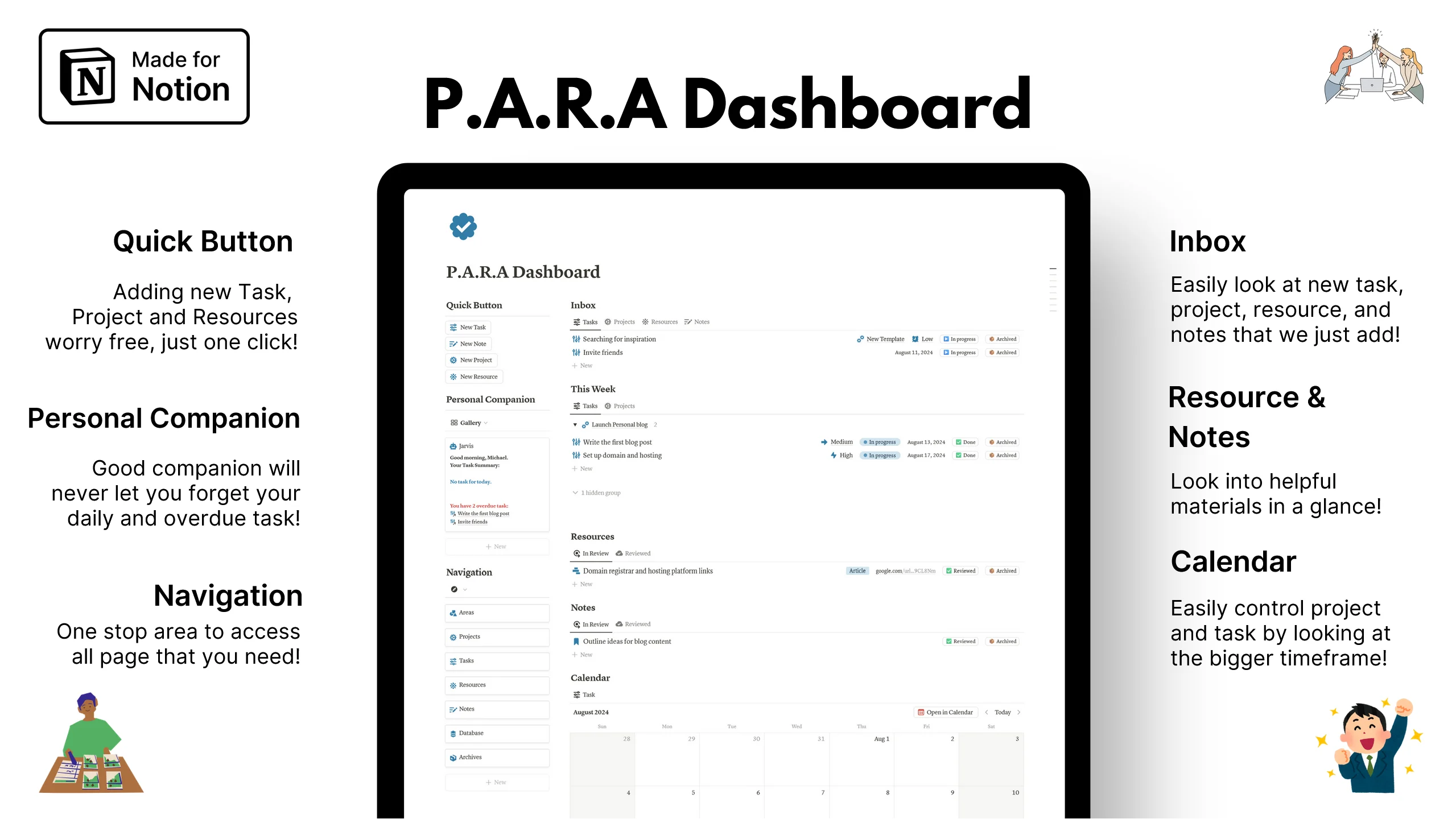 PARA Dashboard Notion template - image 2