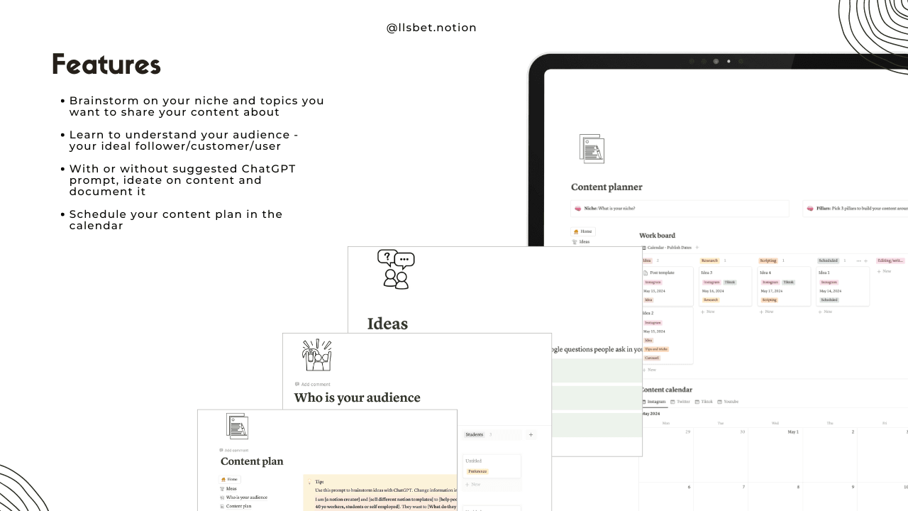 Simple Content planner Notion template - image 2