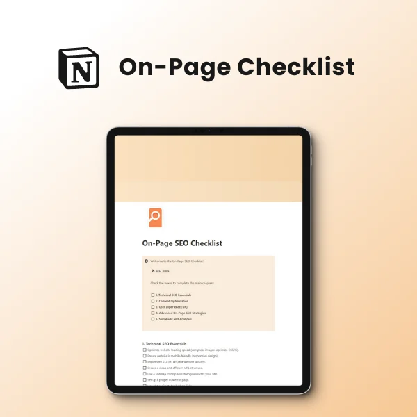 On-Page SEO Checklist: Notion Template for SEO