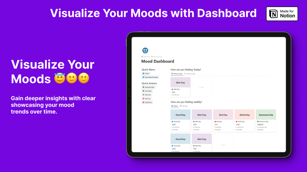 Mood Master Hub Notion Template - image 4