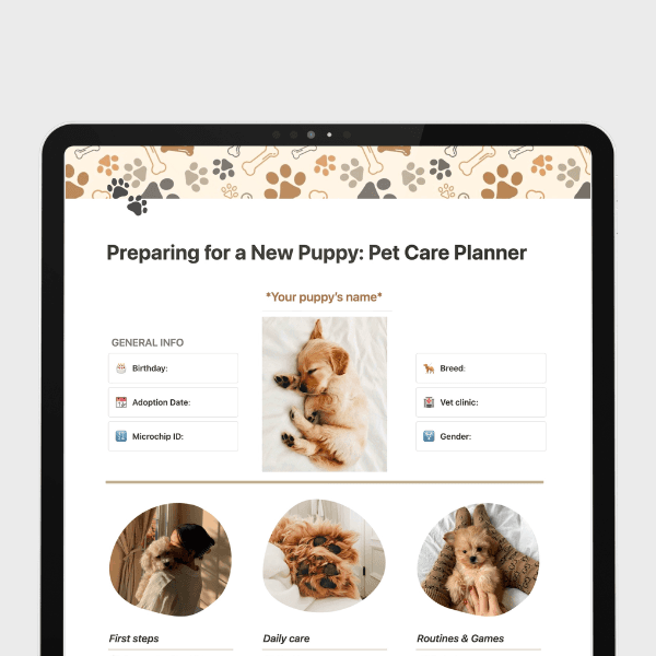 Preparing for a New Puppy: Pet Care Planner 🐾
