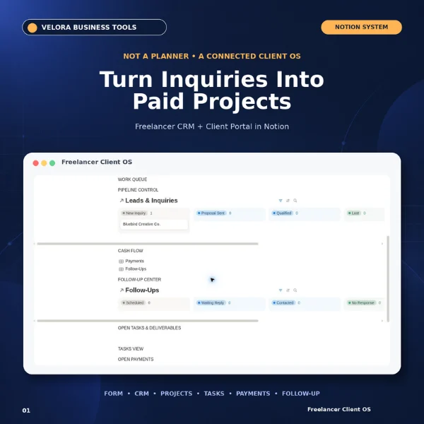 Freelancer Client OS – Notion CRM & Client Management System